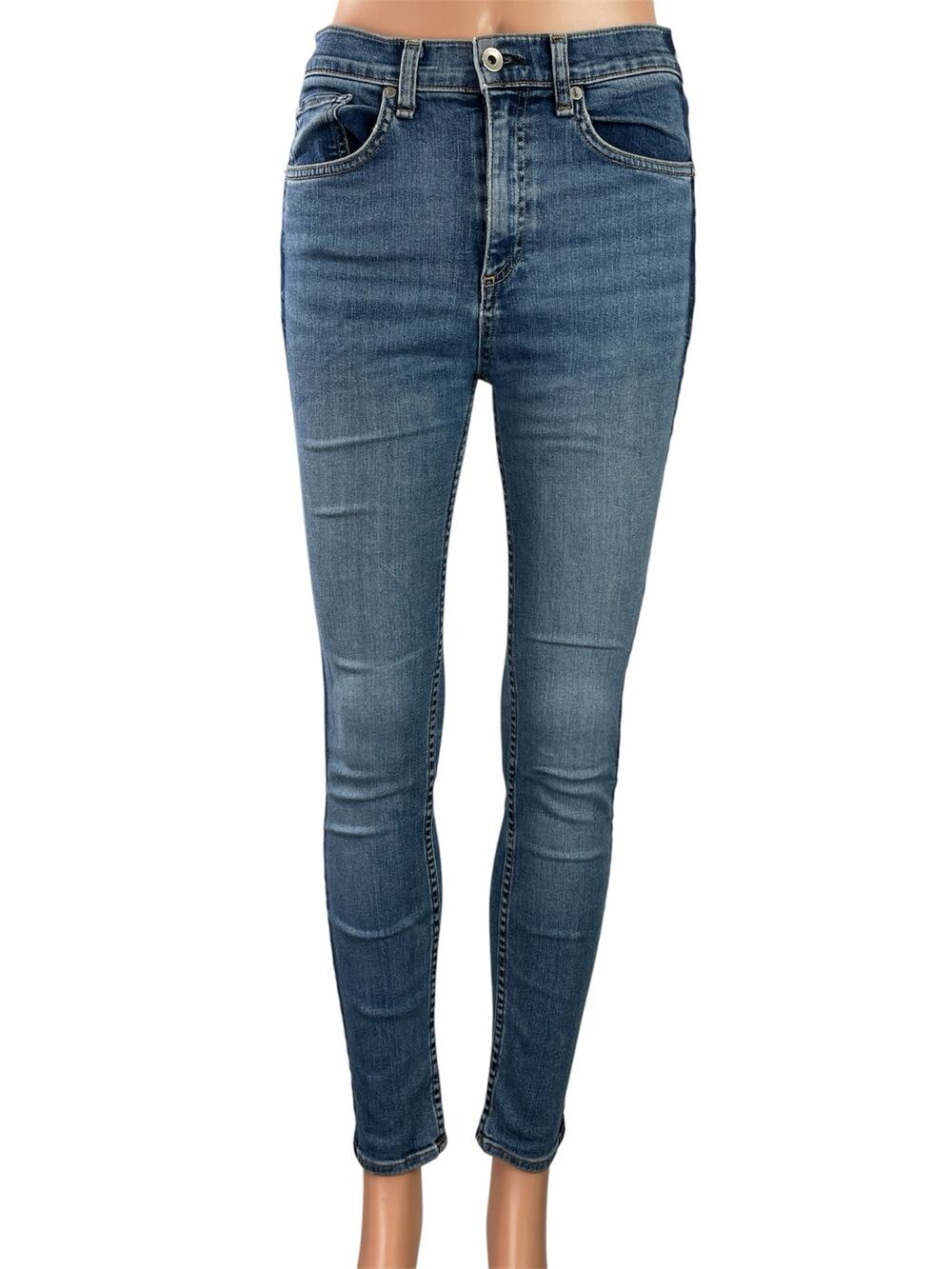 Rag & Bone Women's Blue Indigo High Waisted Slim Skinny Denim Jeans Size 26